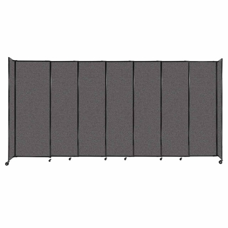 Versare StraightWall Sliding Portable Partition 15'6" x 7'6" Charcoal Gray Fabric 1490707